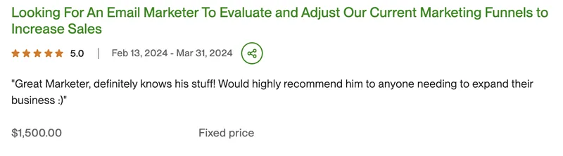 Looking For An Email Marketer To Evaluate and Adjust Marketing Funnels - 5.0 rating